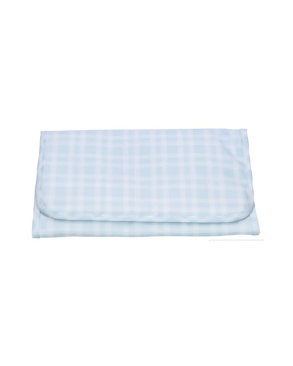 TRVL Game Changer Pad in Pimlico Plaid Blue, portable changing pad