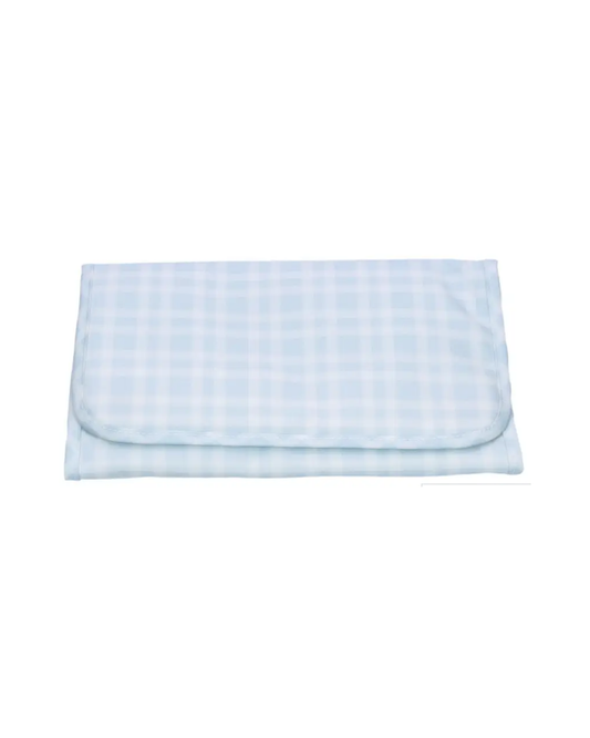 TRVL Game Changer Pad in Pimlico Plaid Blue, portable changing pad