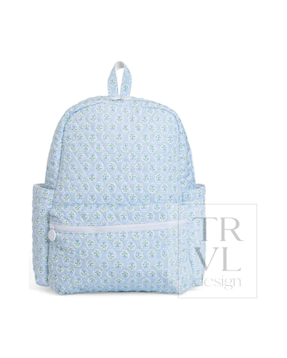 TRVL Quilted XL Backpacker - Petite Fleur Blue