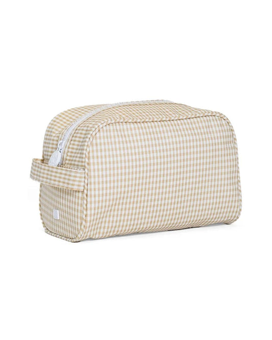 TRVL Stowaway Toiletry Bag - Gingham Khaki
