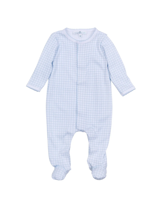 Peek-A-Boo Wishes Zip Footie - Light Blue