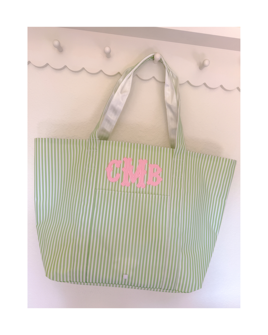 TRVL Jumbo Tote - Pimlico Stripe Sage