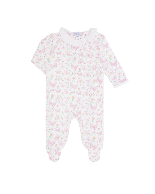 Butterflies Print Crossover Footie