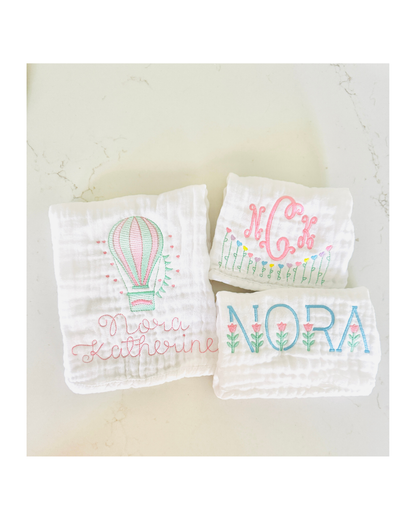 Custom Burp Cloth Set