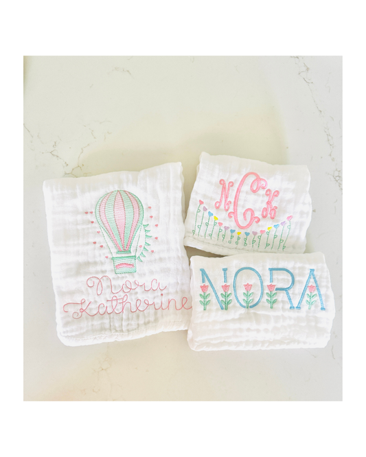 Custom Burp Cloth Set