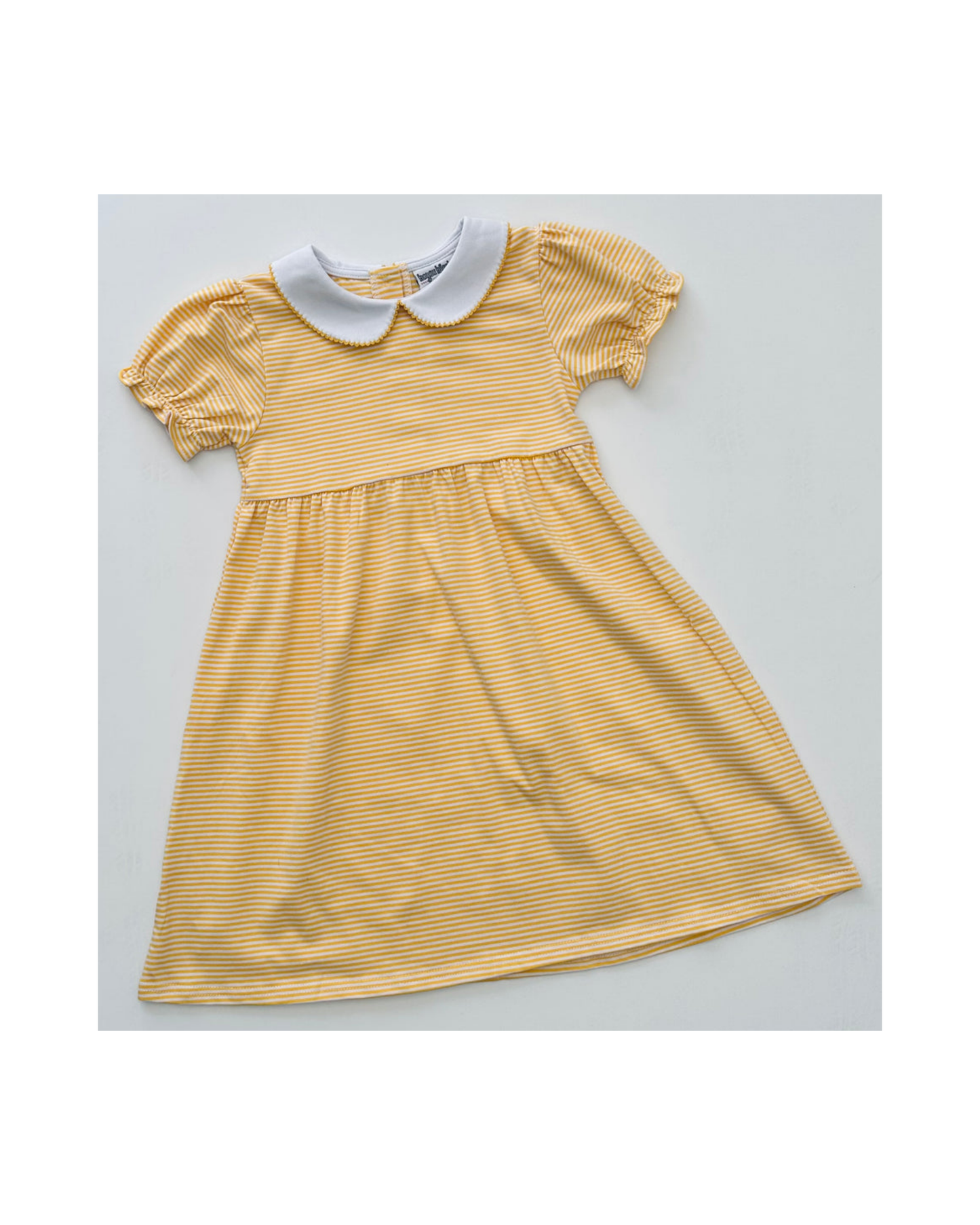 Girls Knit Stripe Peter Pan Collar Dress