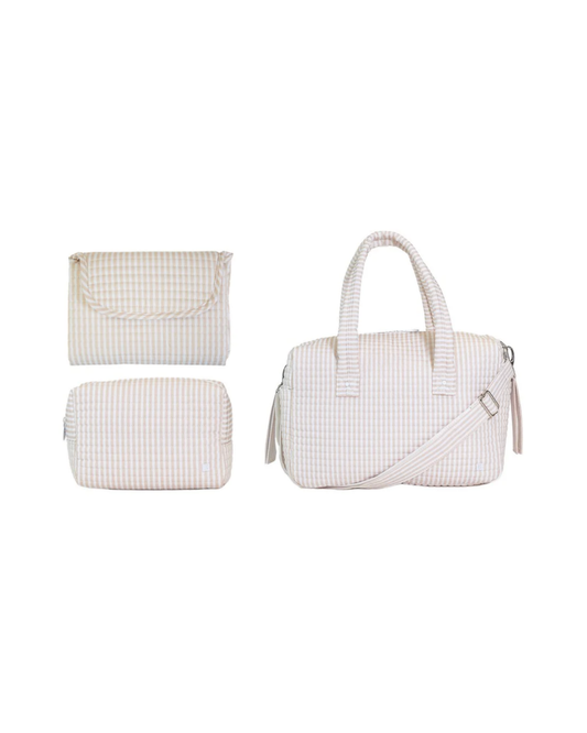 TRVL Quilted Stroller Bag - Pimlico Stripe Sand
