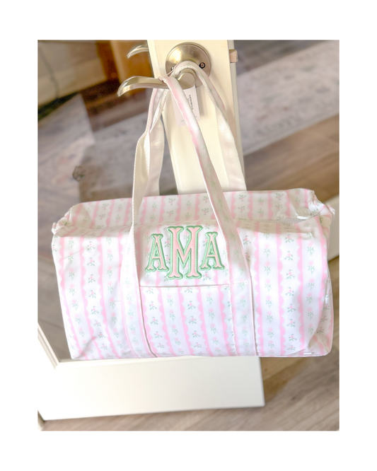 TRVL Weekender Duffel Bag - Ribbon Floral Pink