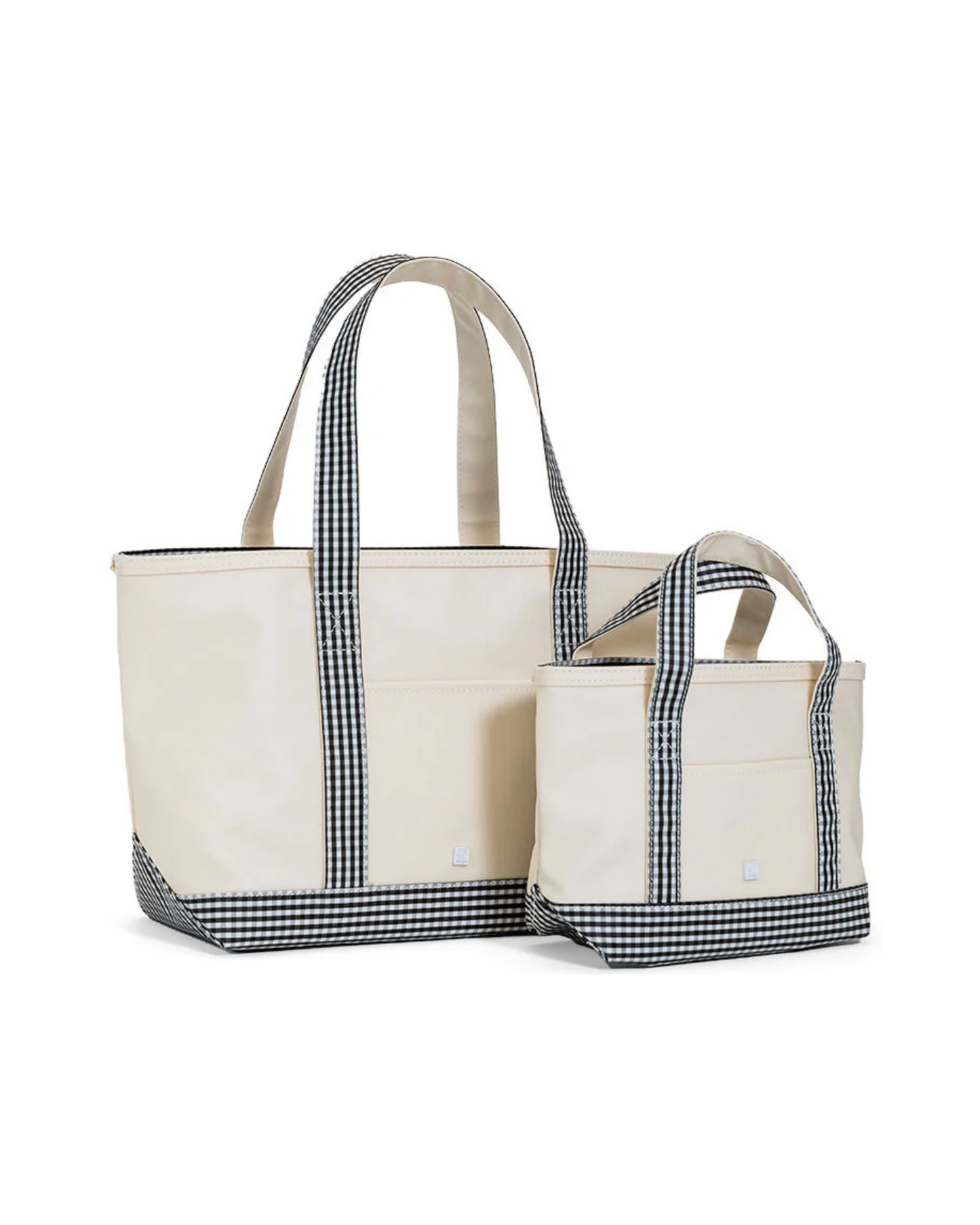 TRVL Mini Tote - Coated Canvas with Black Gingham Trim