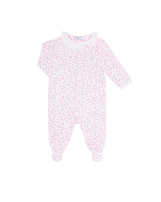Pink Cheetah Print Crossover Footie
