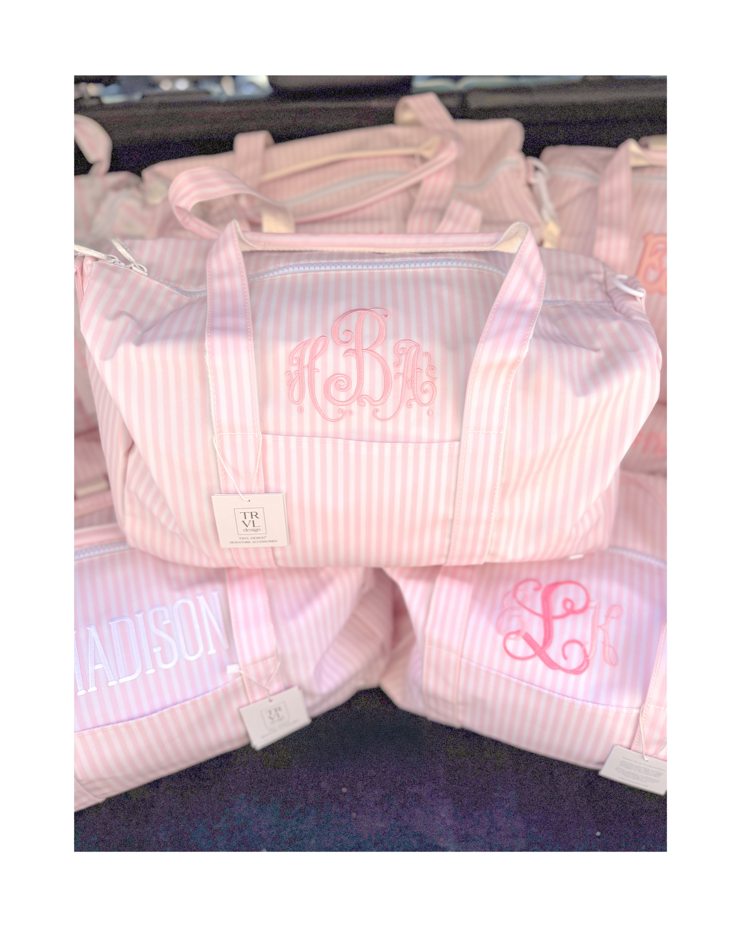 TRVL Weekender Duffel Bag - Pimlico Stripe Pink