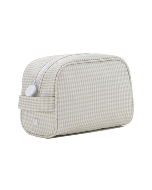 TRVL Stow It Dopp Bag - Gingham Pearl Grey