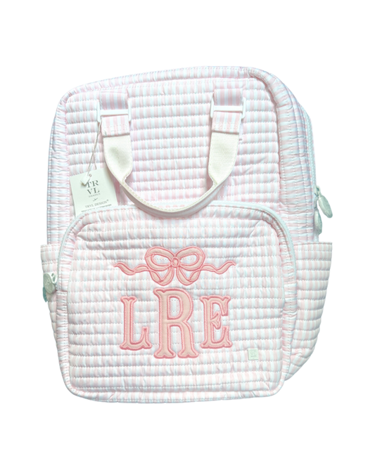 TRVL Quilted All You Need Diaper Bag - Pimlico Stripe Pink
