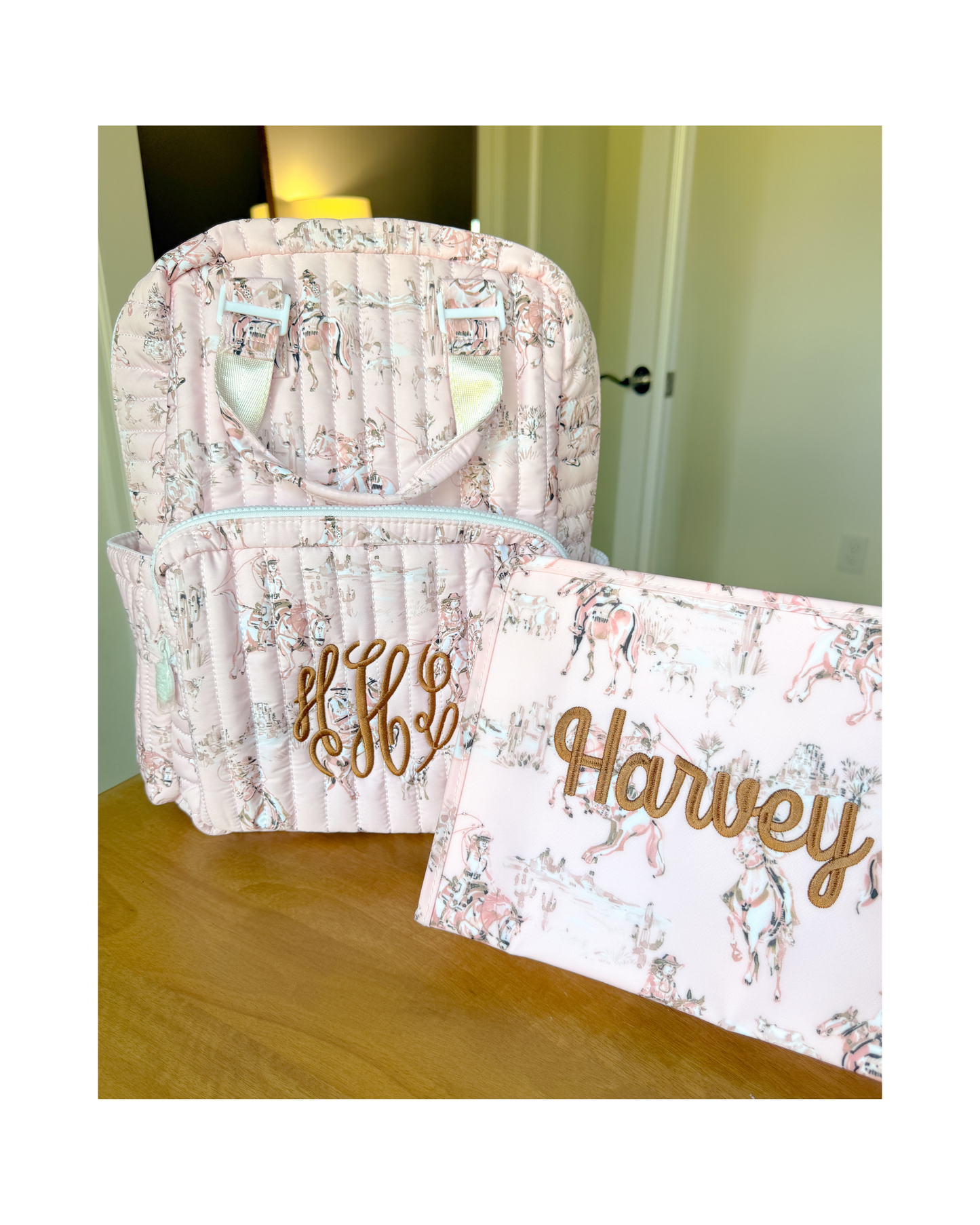 TRVL Quilted All You Need Diaper Bag - Cowgirl Toile