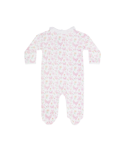 Butterflies Print Crossover Footie