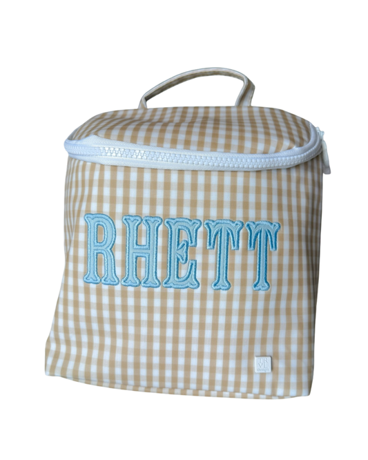 TRVL Take Away Insulated Lunch Bag - Gingham Khaki