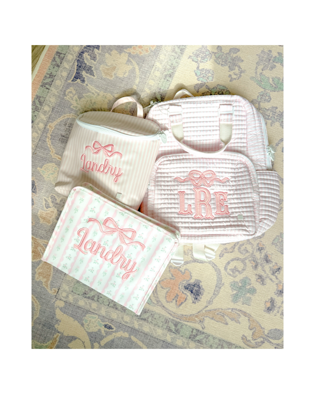 TRVL Quilted All You Need Diaper Bag - Pimlico Stripe Pink