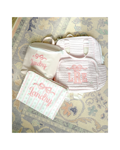 TRVL Quilted All You Need Diaper Bag - Pimlico Stripe Pink