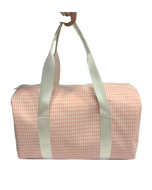 TRVL Mini Duffel Bag Gingham Taffy