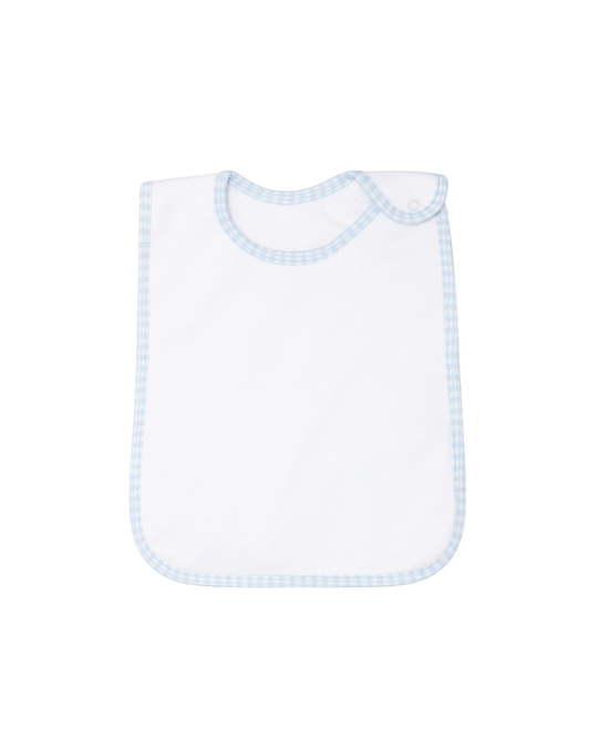 Blue Gingham Feeding Bib