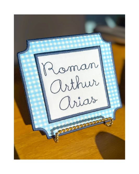 Bassinet Welcome Plaque | Name Card