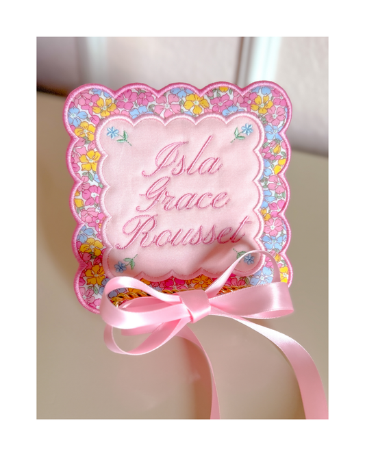 Bassinet Welcome Plaque | Name Card
