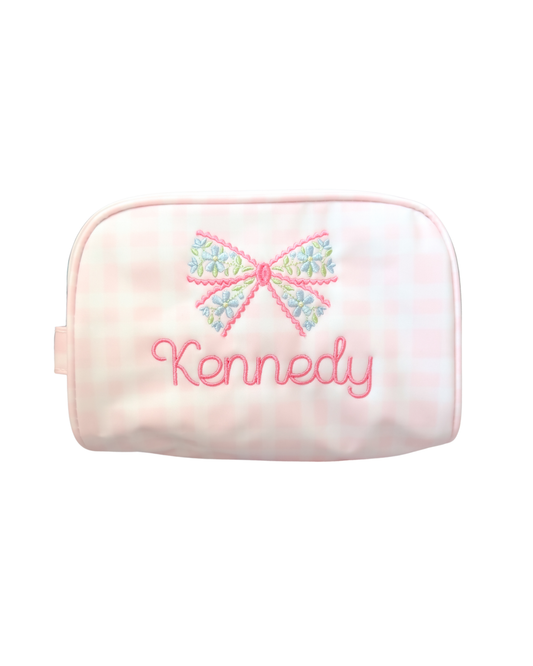 TRVL Stow It Dopp Bag - Pimlico Plaid Pink