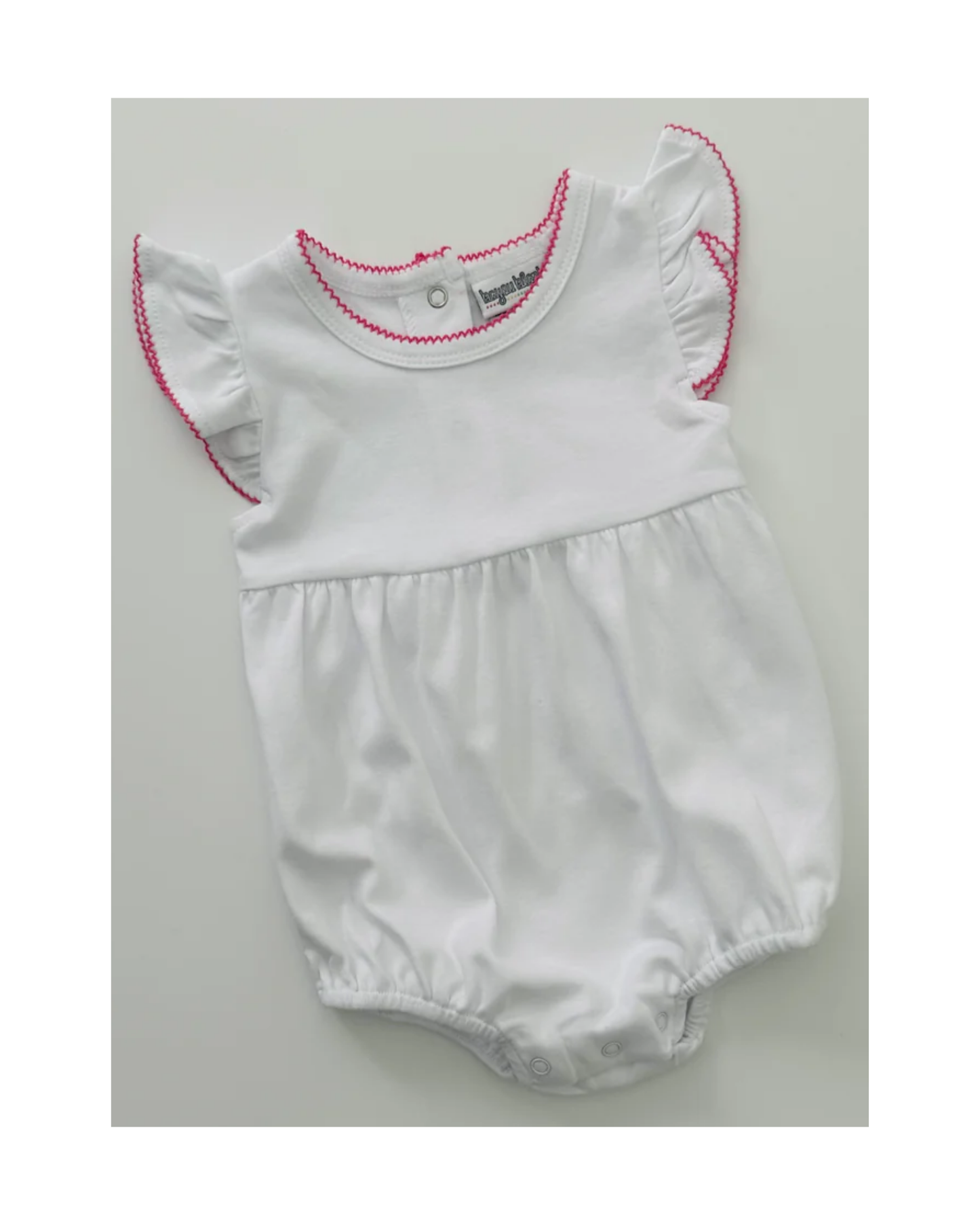Girls Knit Flutter Sleeve Bubble with Picot Trim
