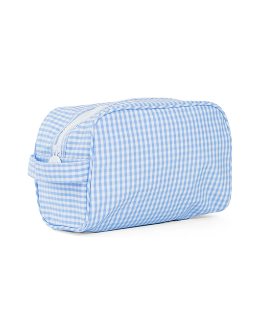 TRVL Stowaway Toiletry Bag - Gingham Sky