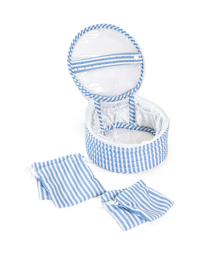 TRVL Quilted Jewel Round - Pimlico Stripe Chambray