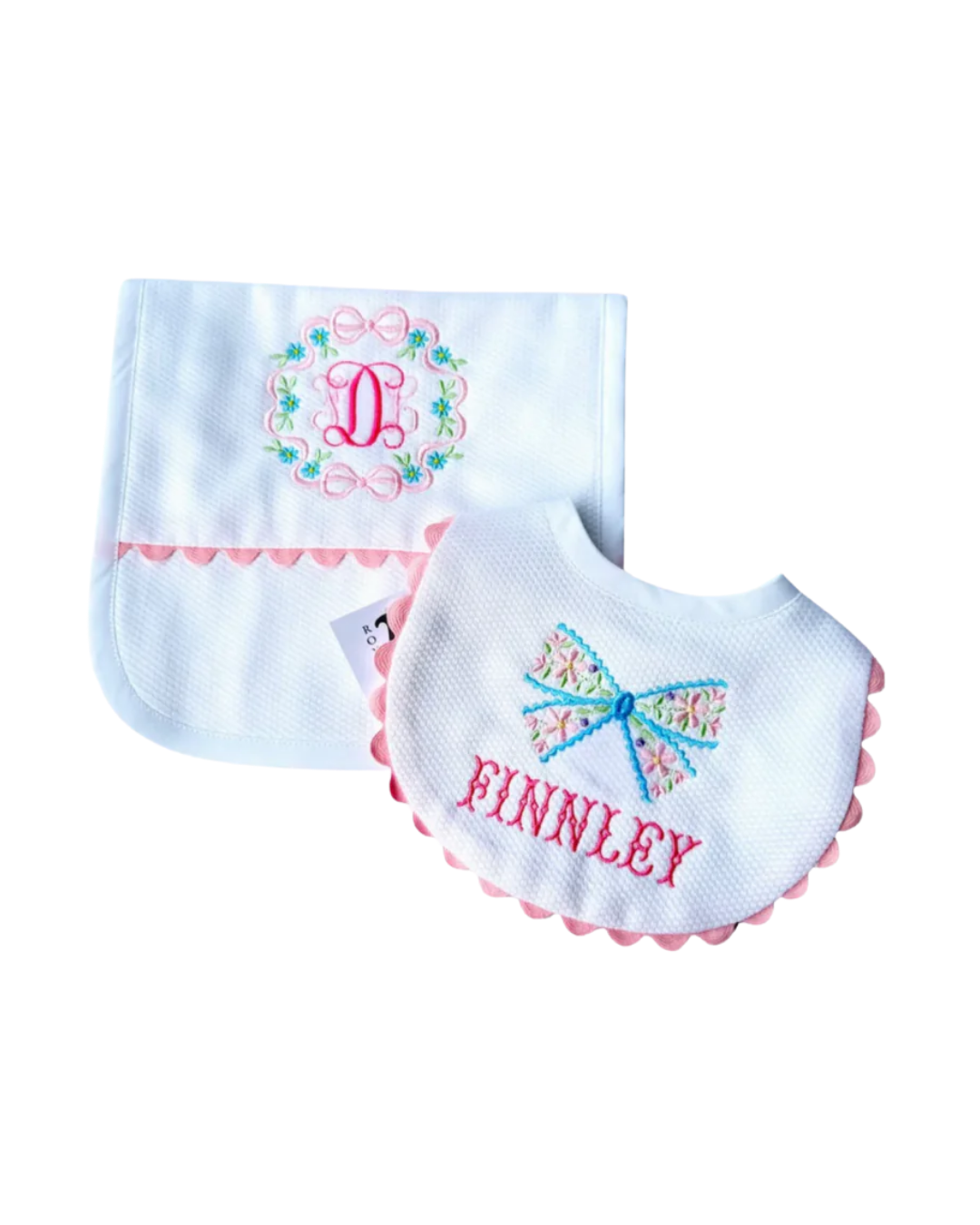 Pique Bib and Burp Set