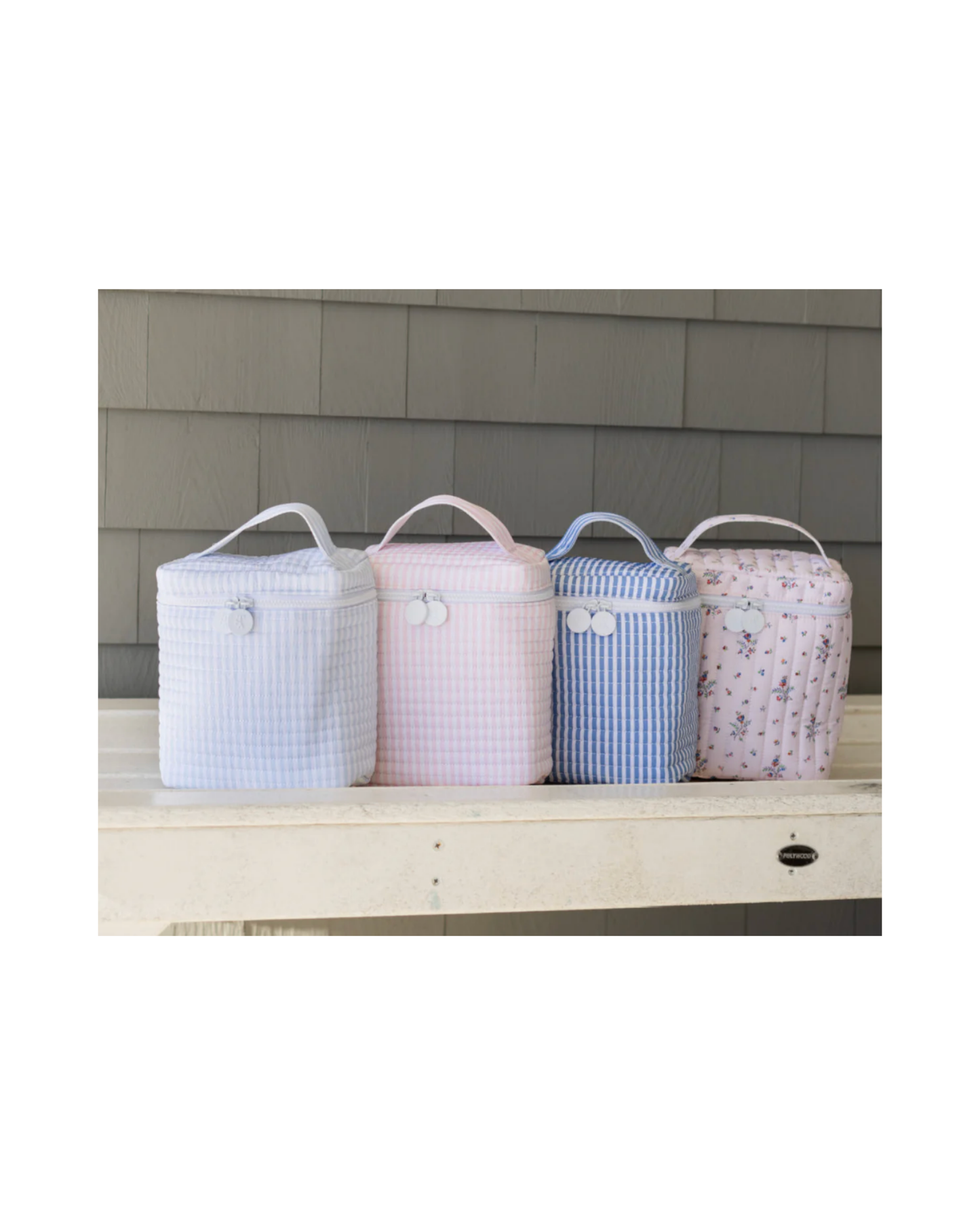 TRVL Quilted Go Go Insulated Lunch Bag - Pimlico Stripe Pink
