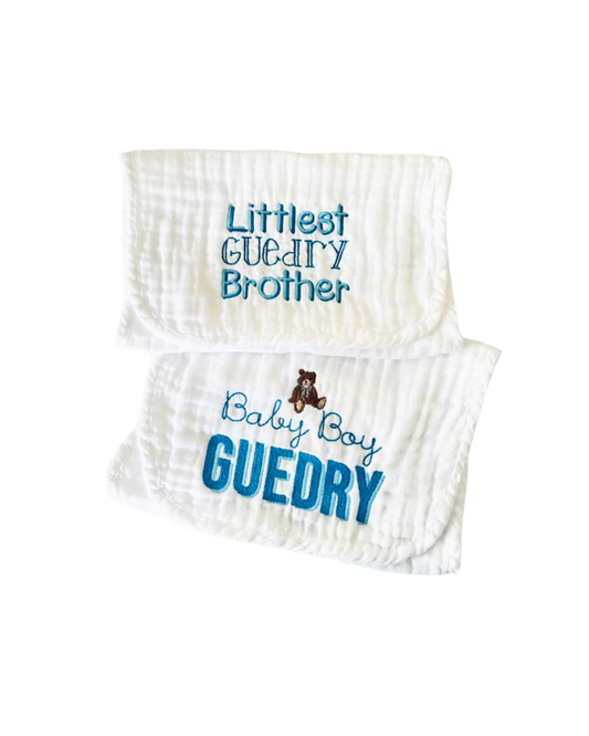 Custom Burp Cloth Set