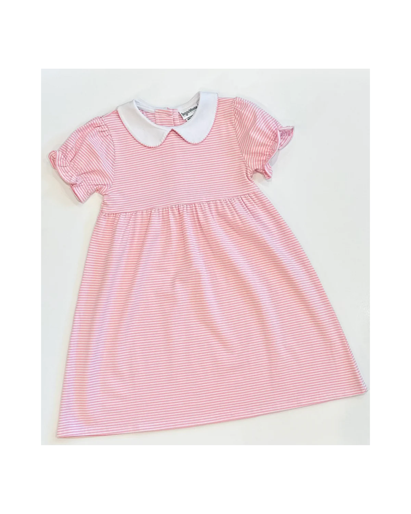 Girls Knit Stripe Peter Pan Collar Dress