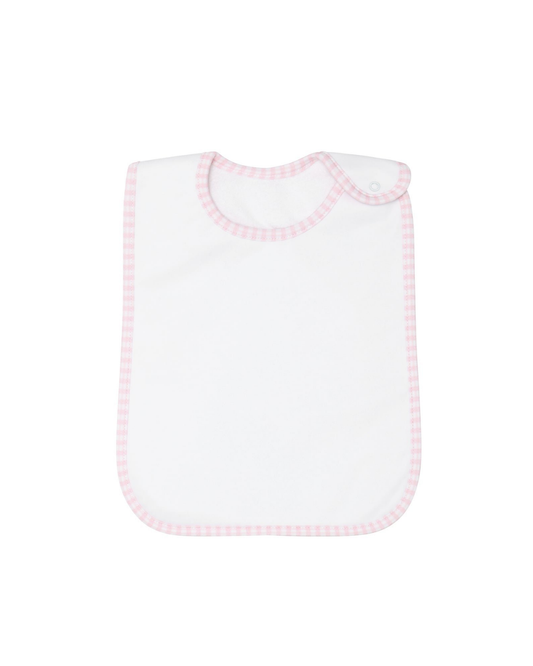 Pink Gingham Feeding Bib