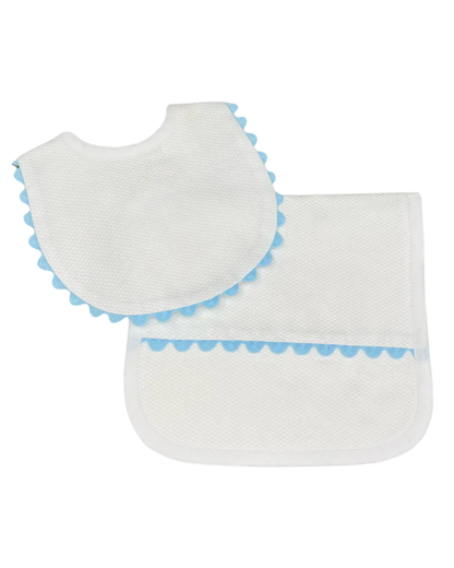 Pique Bib and Burp Set