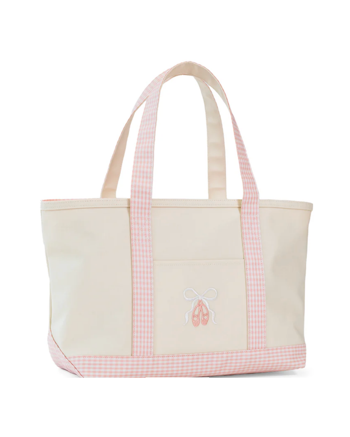 TRvL Medium Tote - Coated Canvas Natural with Ballet Taffy Trim