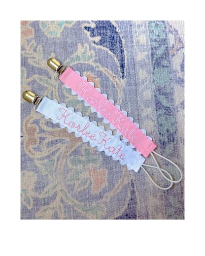 Pacifier Clip with RicRac Trim