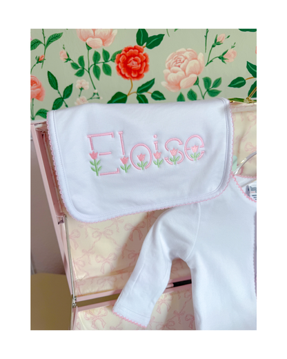 Magnolia Baby Picot Trim Burp Cloth