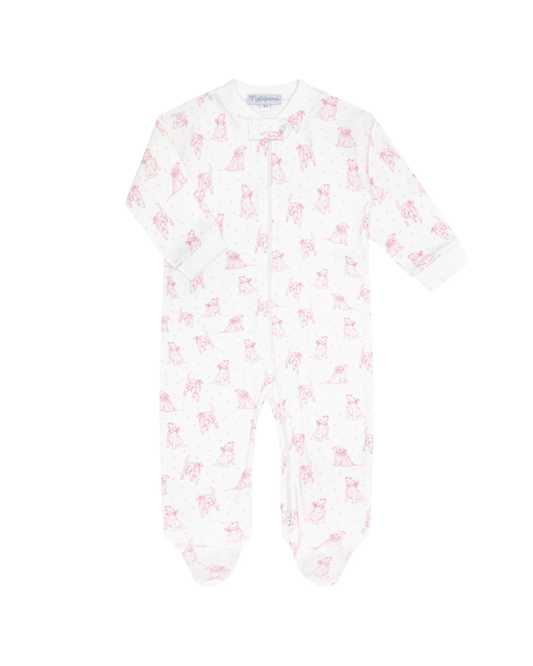 Nellapima Pink Puppy Love Zipper Footie