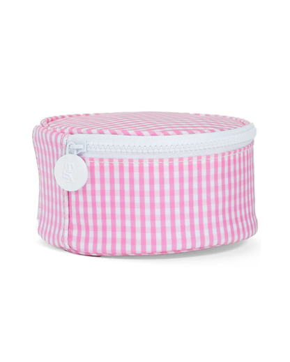 TRVL Jewel Round Case - Gingham Pink