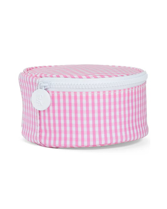 TRVL Jewel Round Case - Gingham Pink