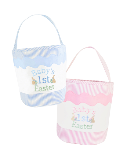 Baby's 1st Easter - Seersucker Basket