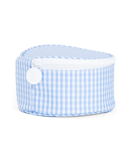 TRVL Jewel Round Case - Gingham Sky