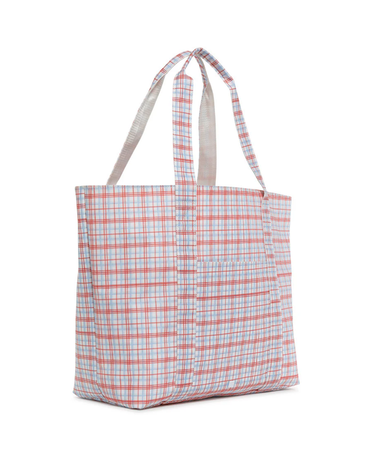 TRVL Jumbo Tote - Classic Plaid Red