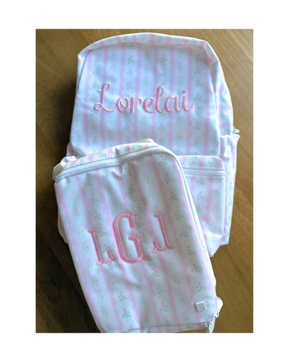 TRVL Insulated Lunch Bag - Ribbon Floral Pink