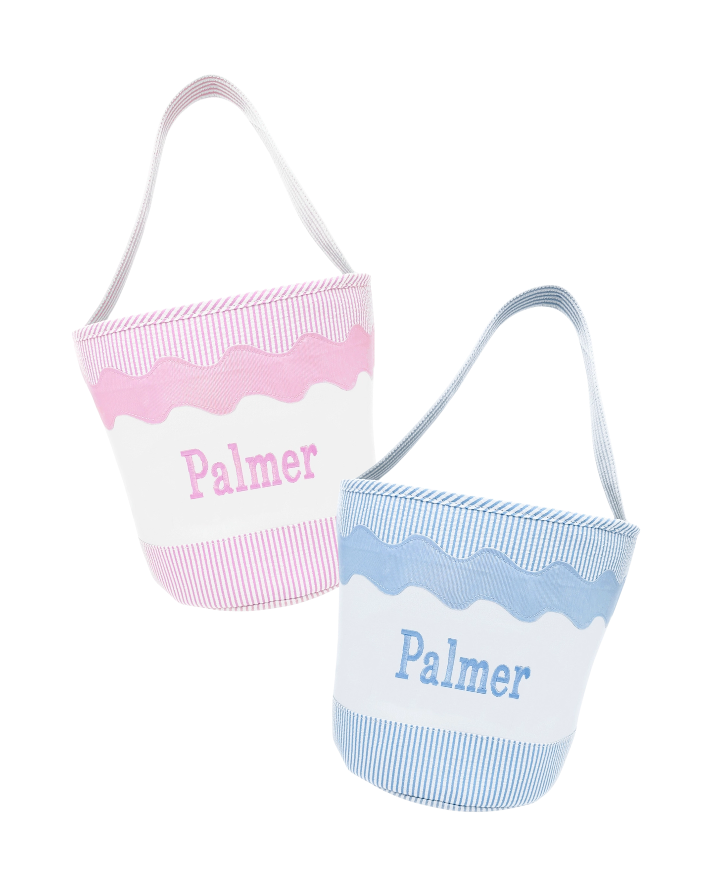 Easter Seersucker Basket Tote