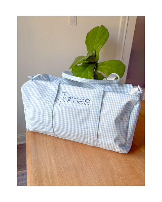 TRVL Weekender Duffel Bag - Gingham Mist