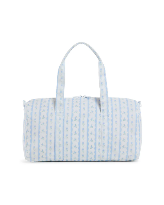 TRVL Weekender Duffel Bag - Ribbon Floral Blue