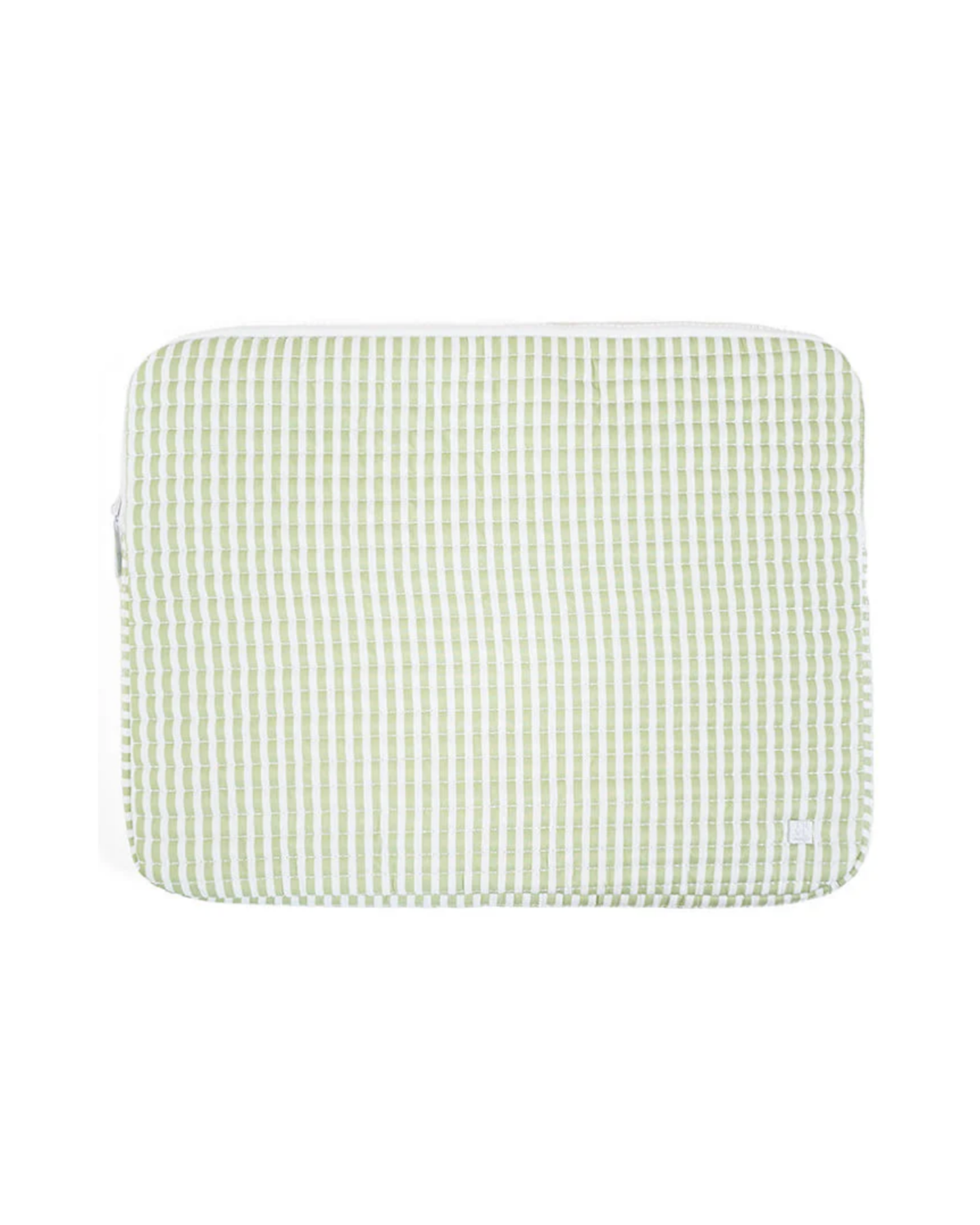 TRVL Quilted Laptop Sleeve - Pimlico Stripe Sage